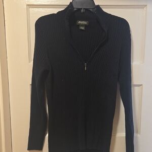 Eddie Bauer Black Ribbed Sweater